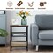 Rustic Brown Adjustable 3-Tier Industrial End Table with Metal Mesh